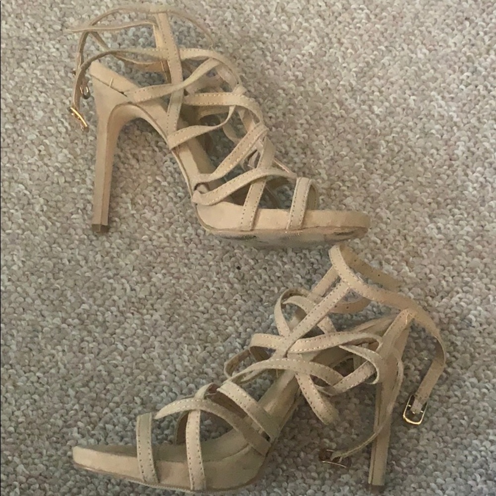 Forever 21 Strappy Nude Heels